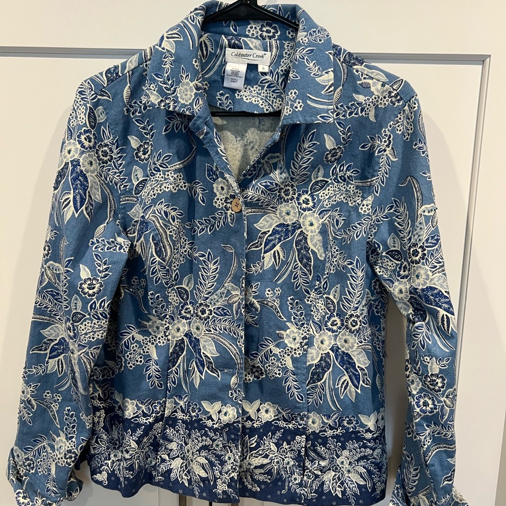 Coldwater Creek Denim Floral Women's Jacket